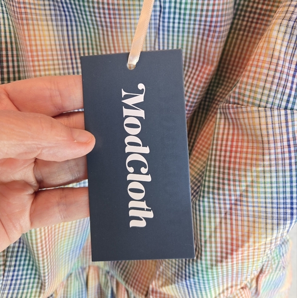 Modcloth Womens Dress Sz XL Plaid Lined Pockets Lightweight Sleeveless Casual - Picture 7 of 13